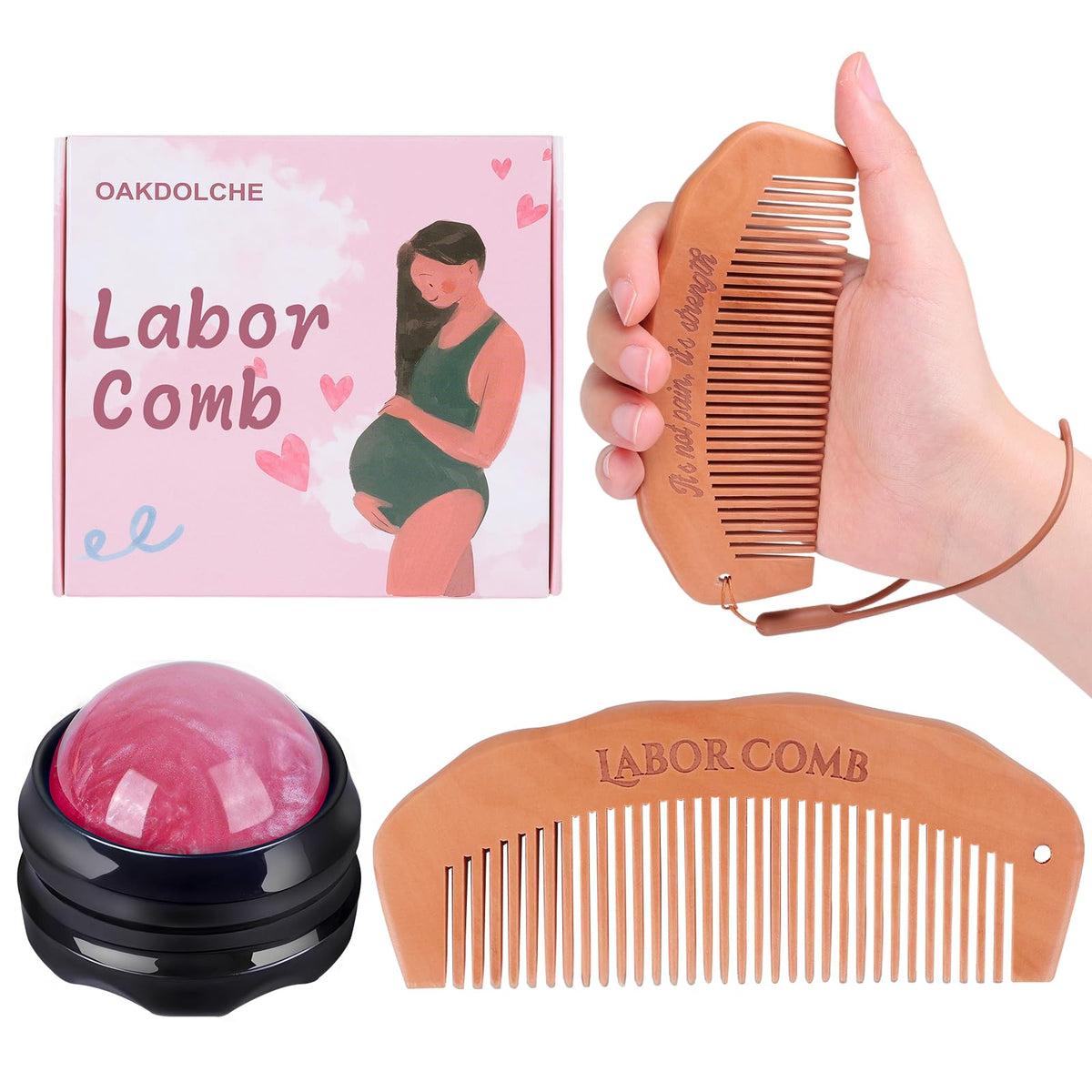 OAKDOLCHE peine de parto frontal mostrando diseño ergonómico y comodidad