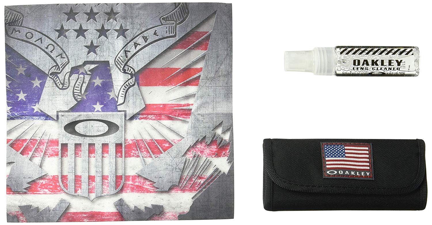 Oakley kit limpieza frente con estuche bandera USA, protege y organiza accesorios