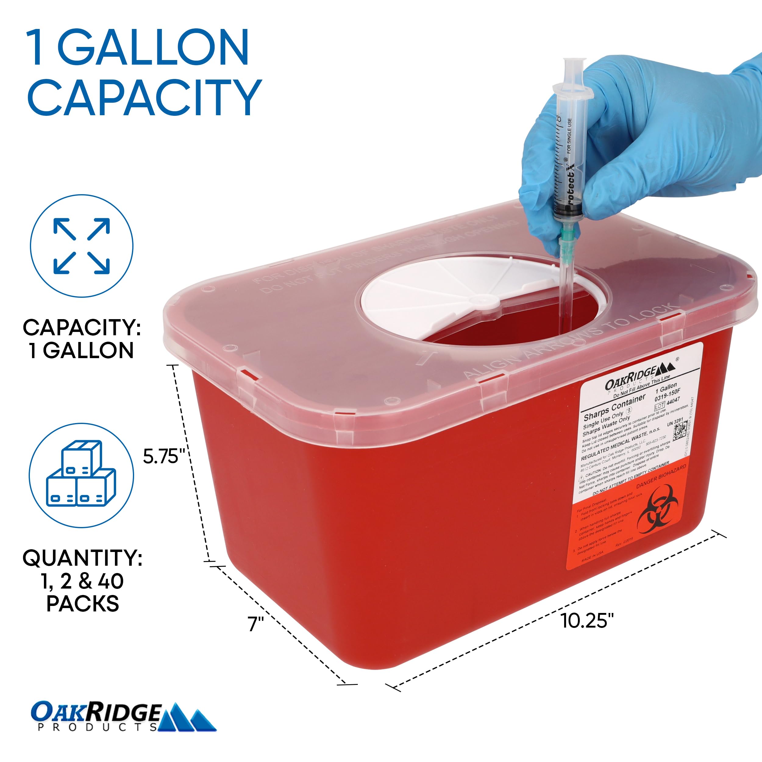 Oakridge Products detalle de la tapa giratoria que facilita el vaciado seguro