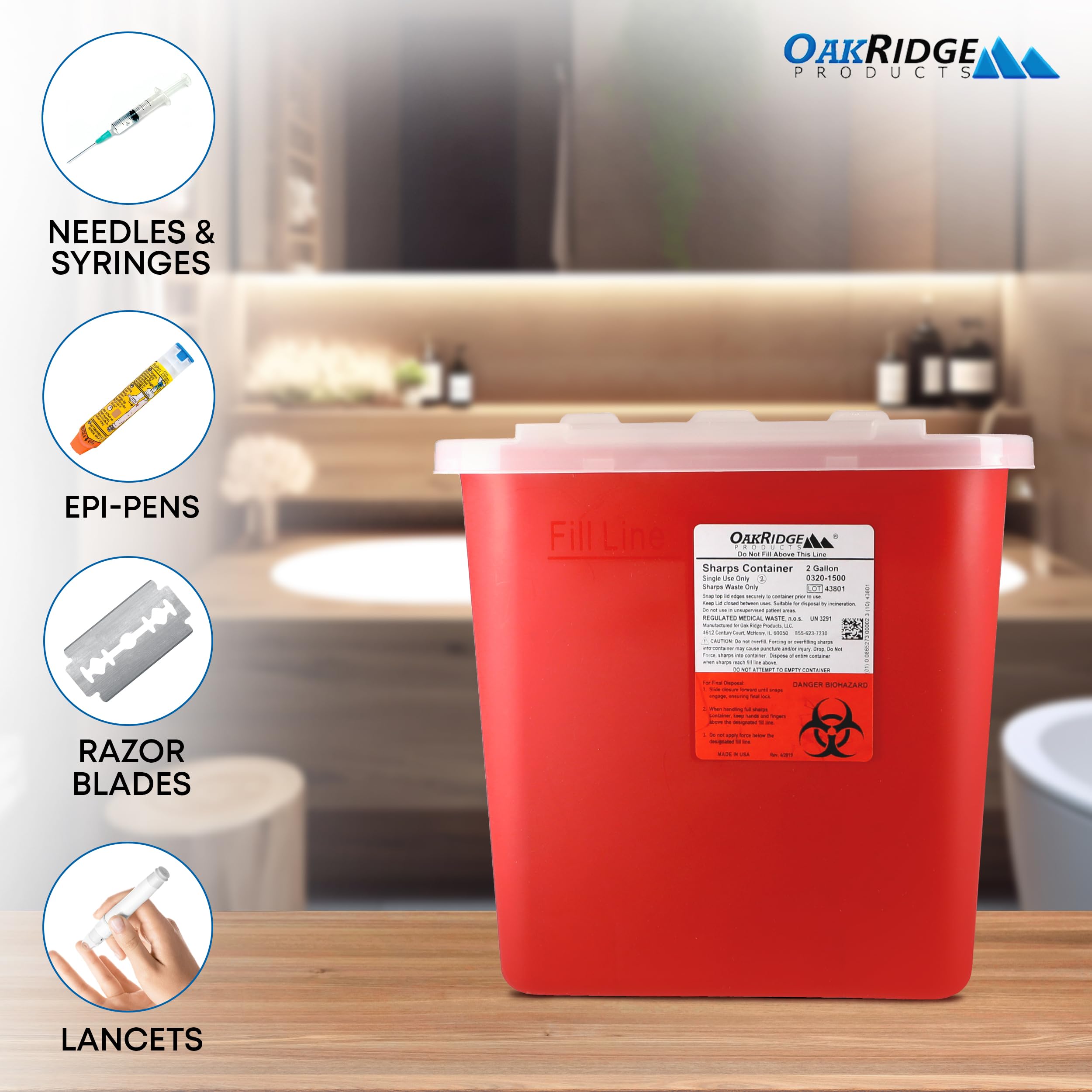 OAKRIDGE PRODUCTS textura del cuerpo resistente a perforaciones para seguridad