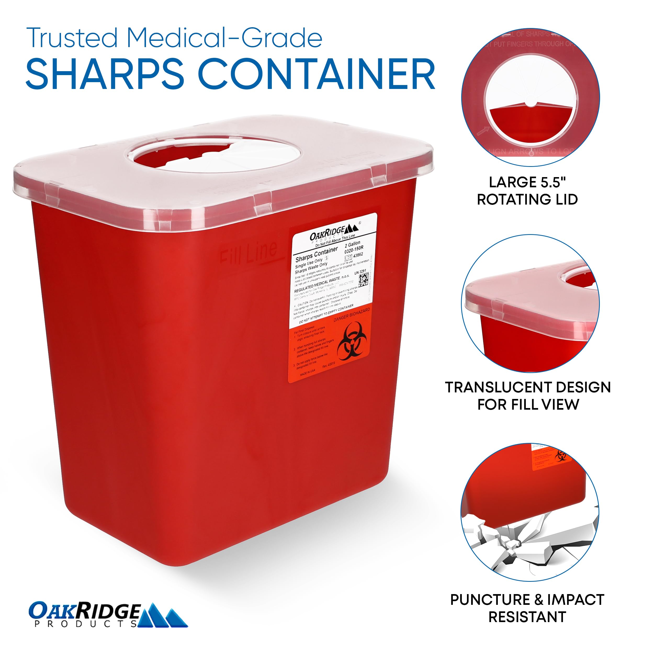 Oakridge Products primer plano del material resistente a perforaciones y durabilidad