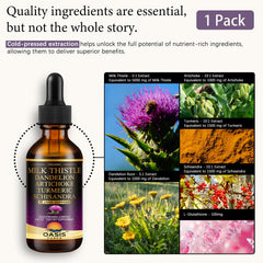 OASIS FORCE etiqueta detallada con ingredientes y concentración de silimarina legible