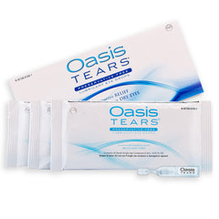 Oasis TEARS junto a tarjeta para comparación de tamaño y portabilidad