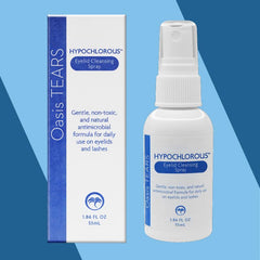 Oasis TEARS comparado con mano para mostrar tamaño y portabilidad