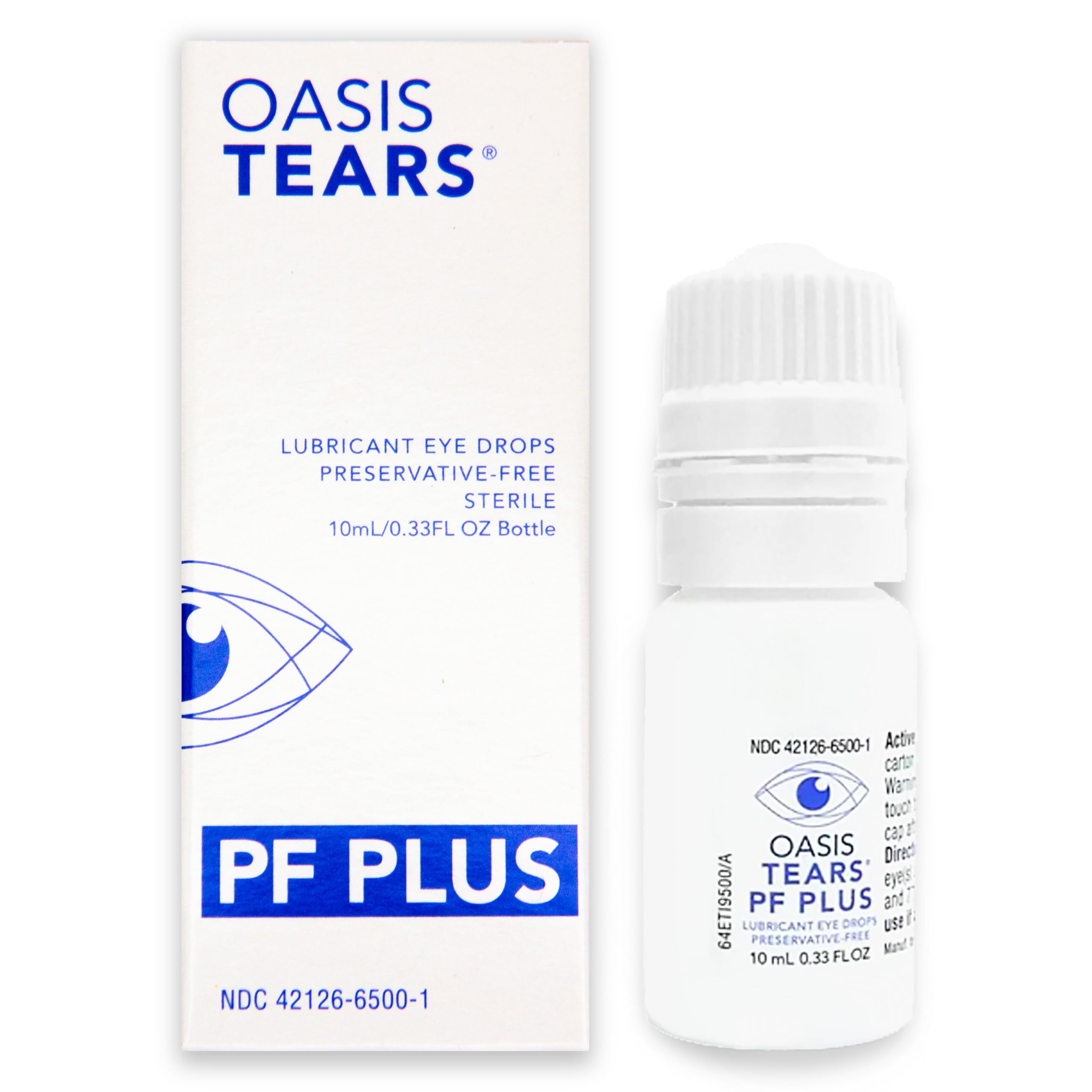 Oasis TEARS frasco frontal mostrando etiqueta clara y tamaño 10 mL, hidratación confiable