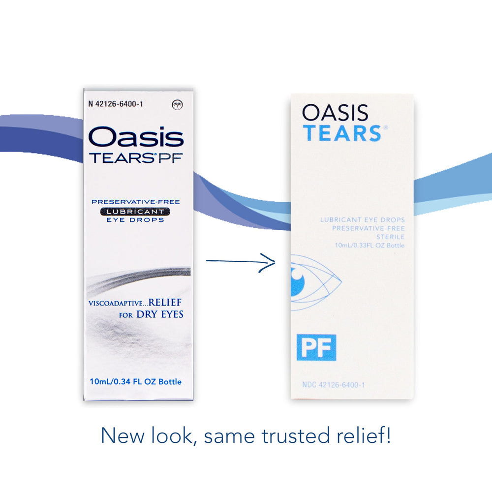 Oasis TEARS PF uso en escritorio con lentes y pantalla, mejora confort visual