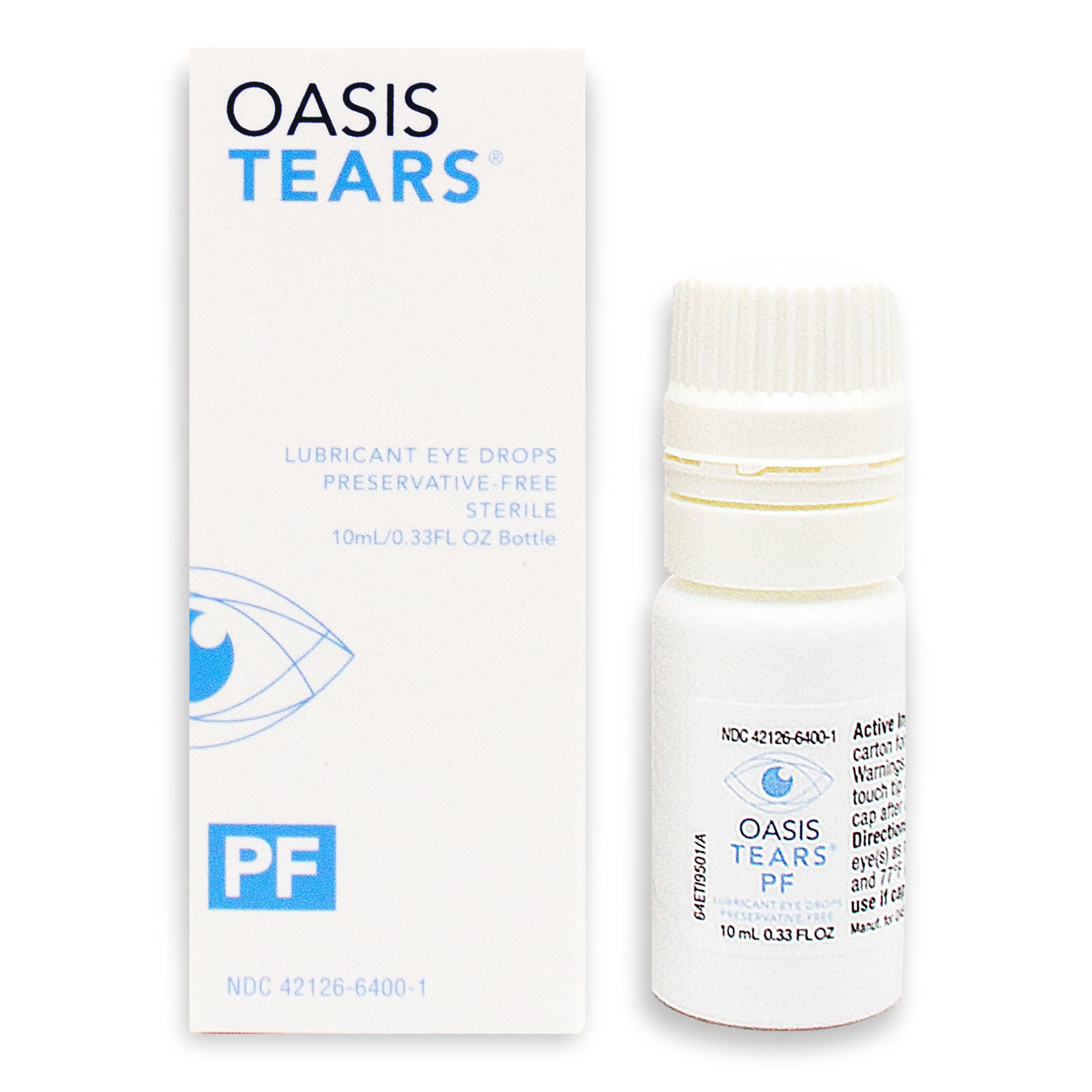 Oasis TEARS PF envase frontal mostrando etiqueta y diseño, aporta confianza