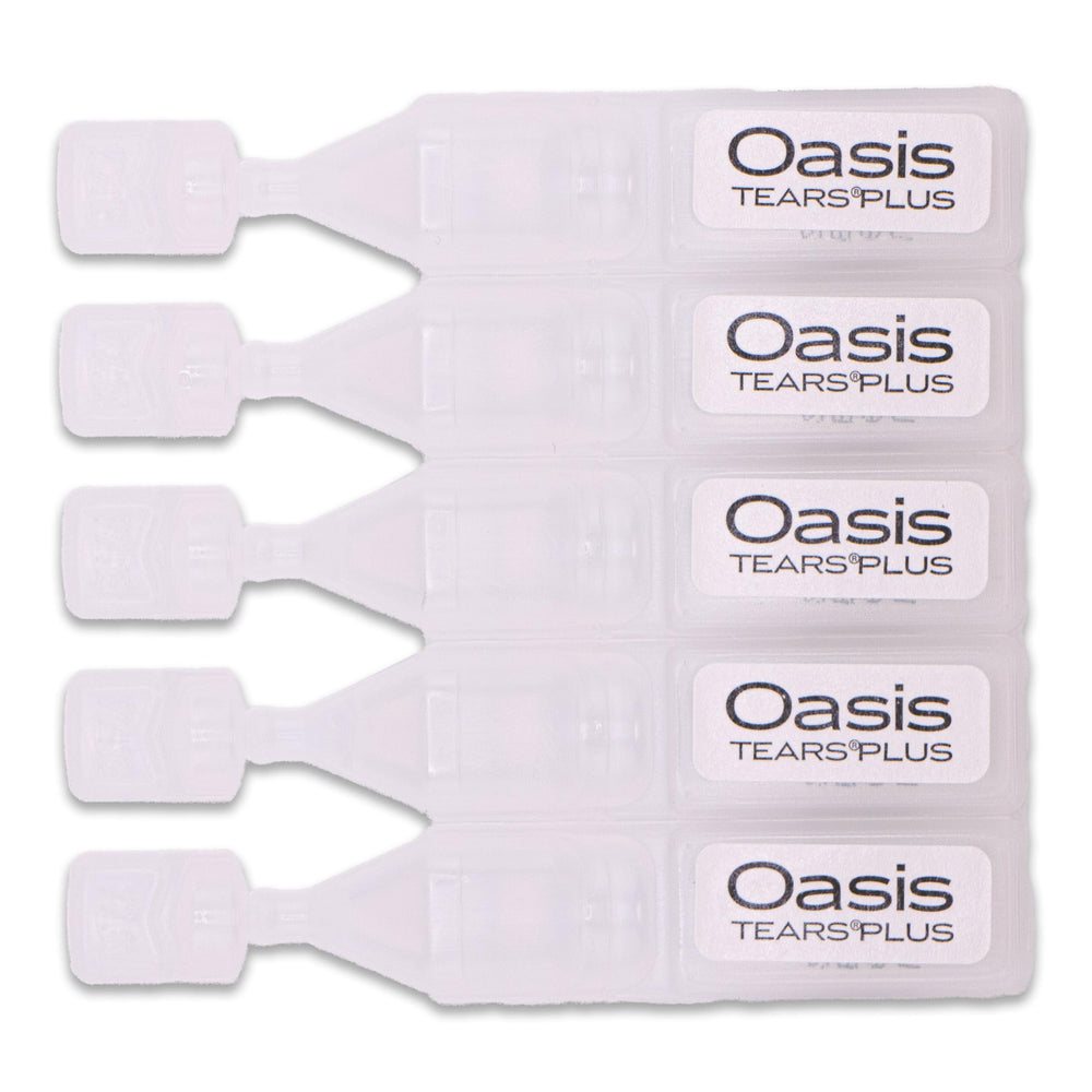 OASIS TEARS gota despejada que ilustra hidratación instantánea