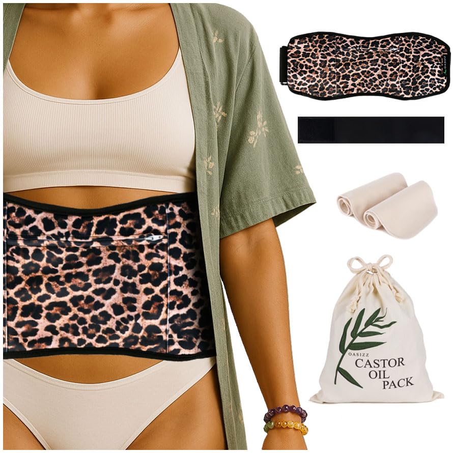 OASIZZ faja frontal empacada mostrando diseño guepardo y ajuste