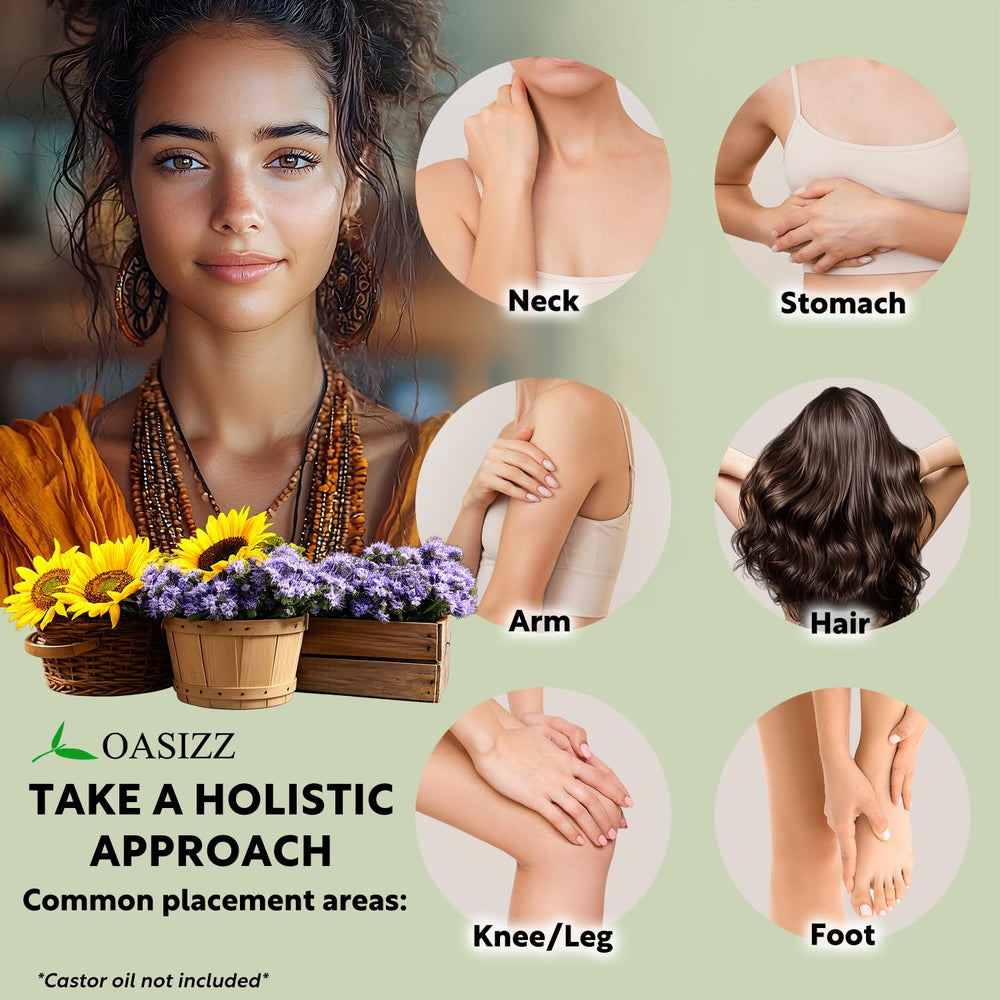 OASIZZ gorro para cabeza en uso, sujeta aceite y mantiene confort en rituales de bienestar