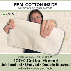 OASIZZ almohadillas reutilizables de algodón para mayor absorción