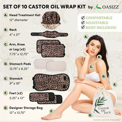 OASIZZ envolturas para piernas y brazos en uso, ajustables y versátiles