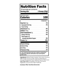 Oath Nutrition etiqueta y cierre que destacan 20 g proteína por servicio