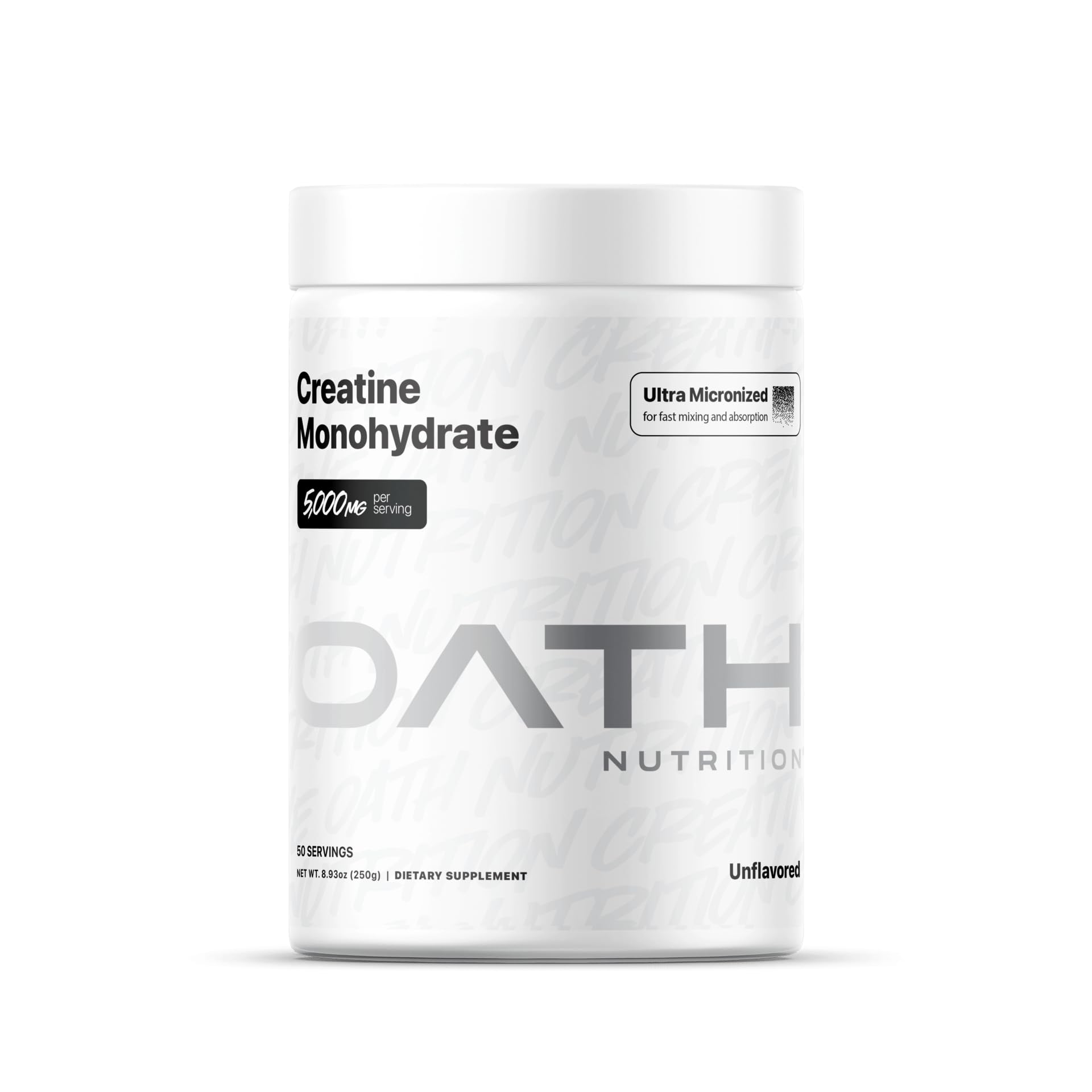Oath Nutrition envase frontal sin sabor con diseño claro y beneficio de mezcla rápida