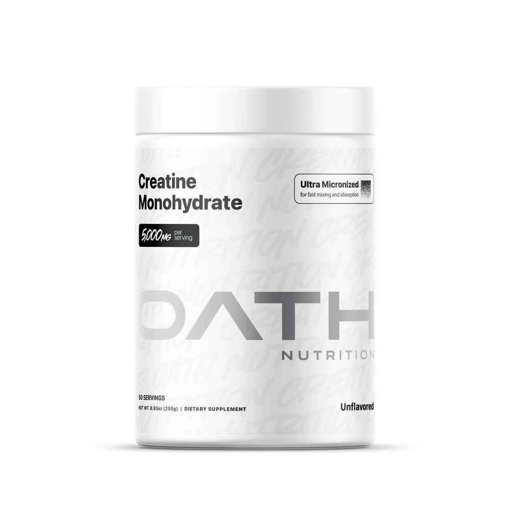 Oath Nutrition envase frontal sin sabor con diseño claro y beneficio de mezcla rápida