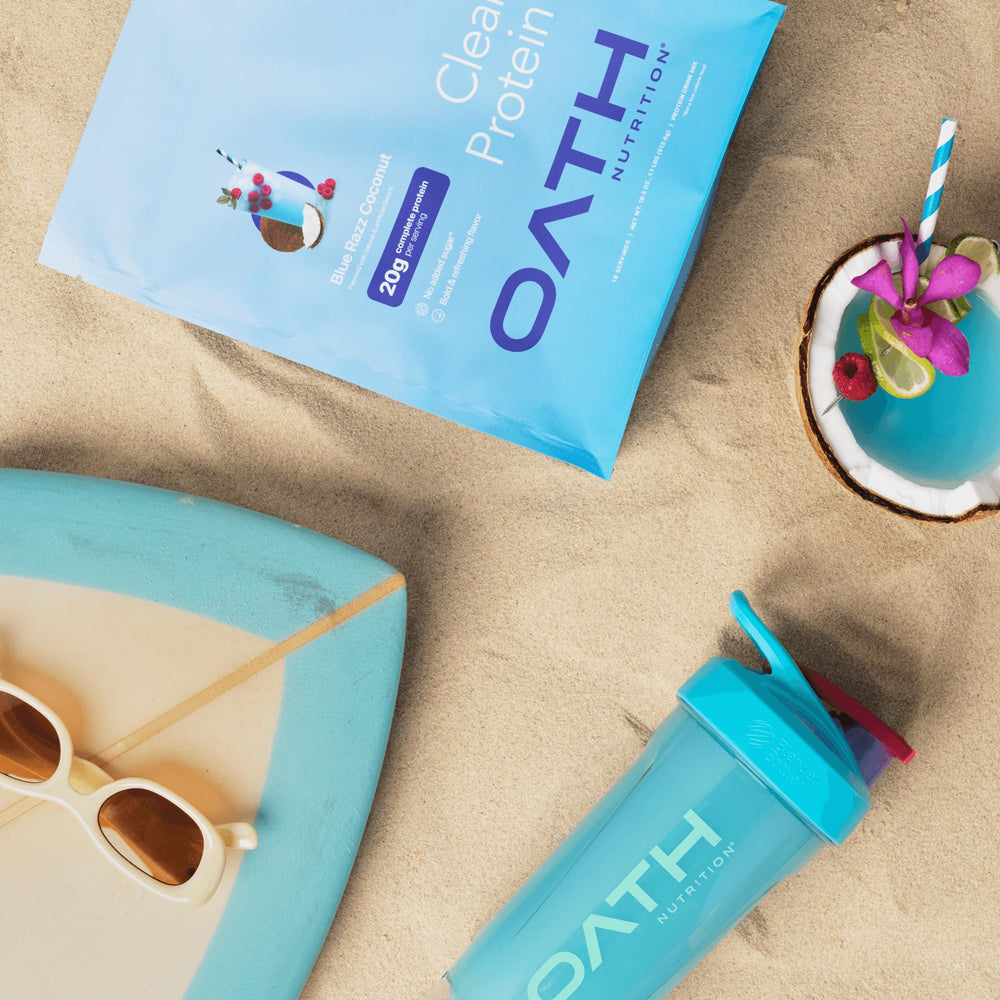 Oath Nutrition etiqueta nutricional clara con información de 20g proteína