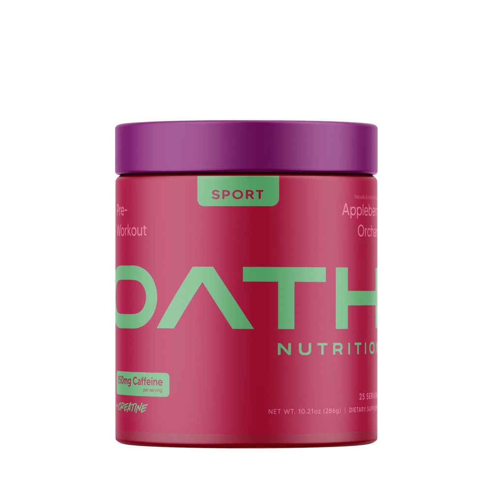 Oath Nutrition envase frontal Appleberry Orchard mostrando etiqueta y beneficios