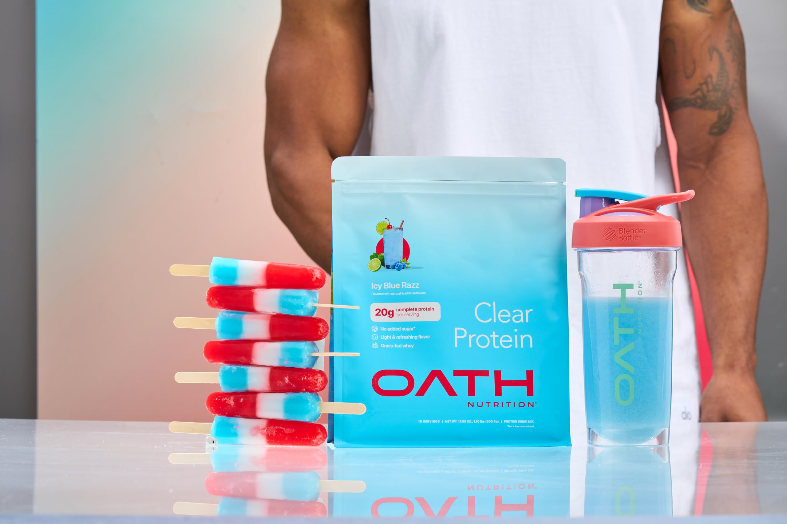 OATH NUTRITION polos helados proteicos hechos con clear whey para meriendas