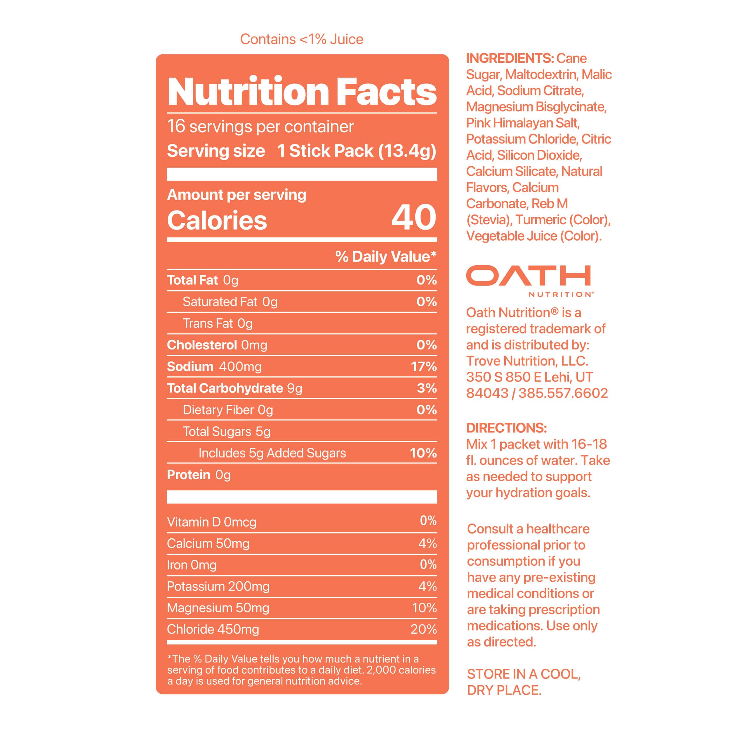 Oath Nutrition primer plano del polvo para apreciar mezcla fina y disolución rápida