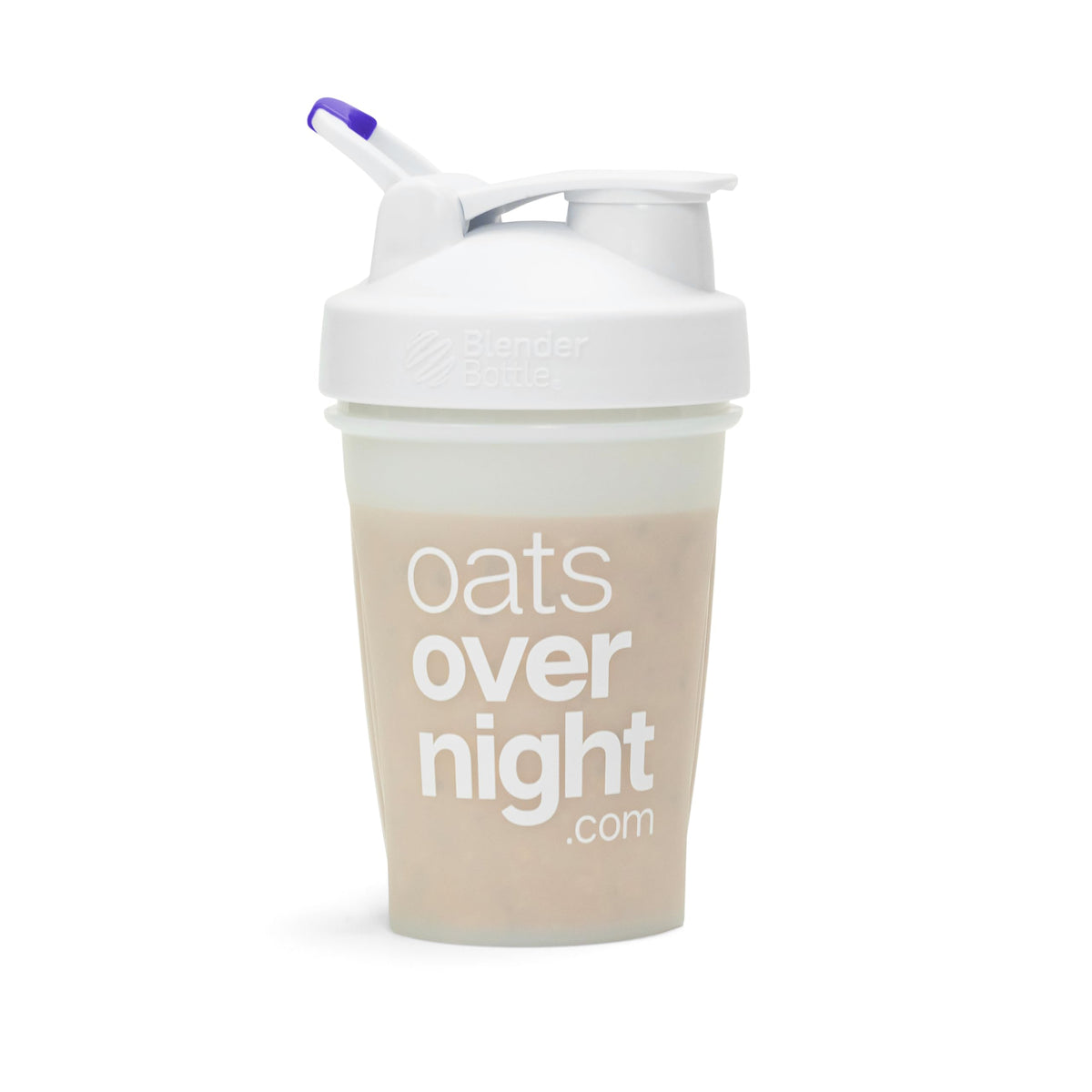 Oats Overnight BlenderBottle vista frontal mostrando capacidad y diseño práctico