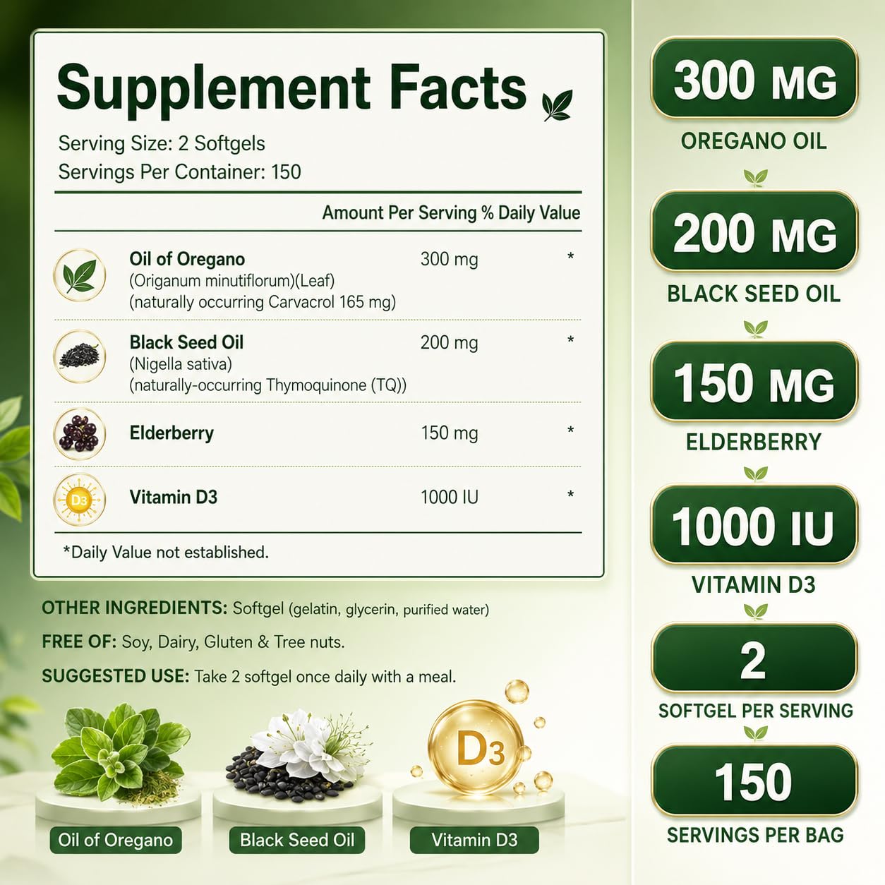 Obill NuTrance etiqueta con ingredientes clave mostrando información de dosis