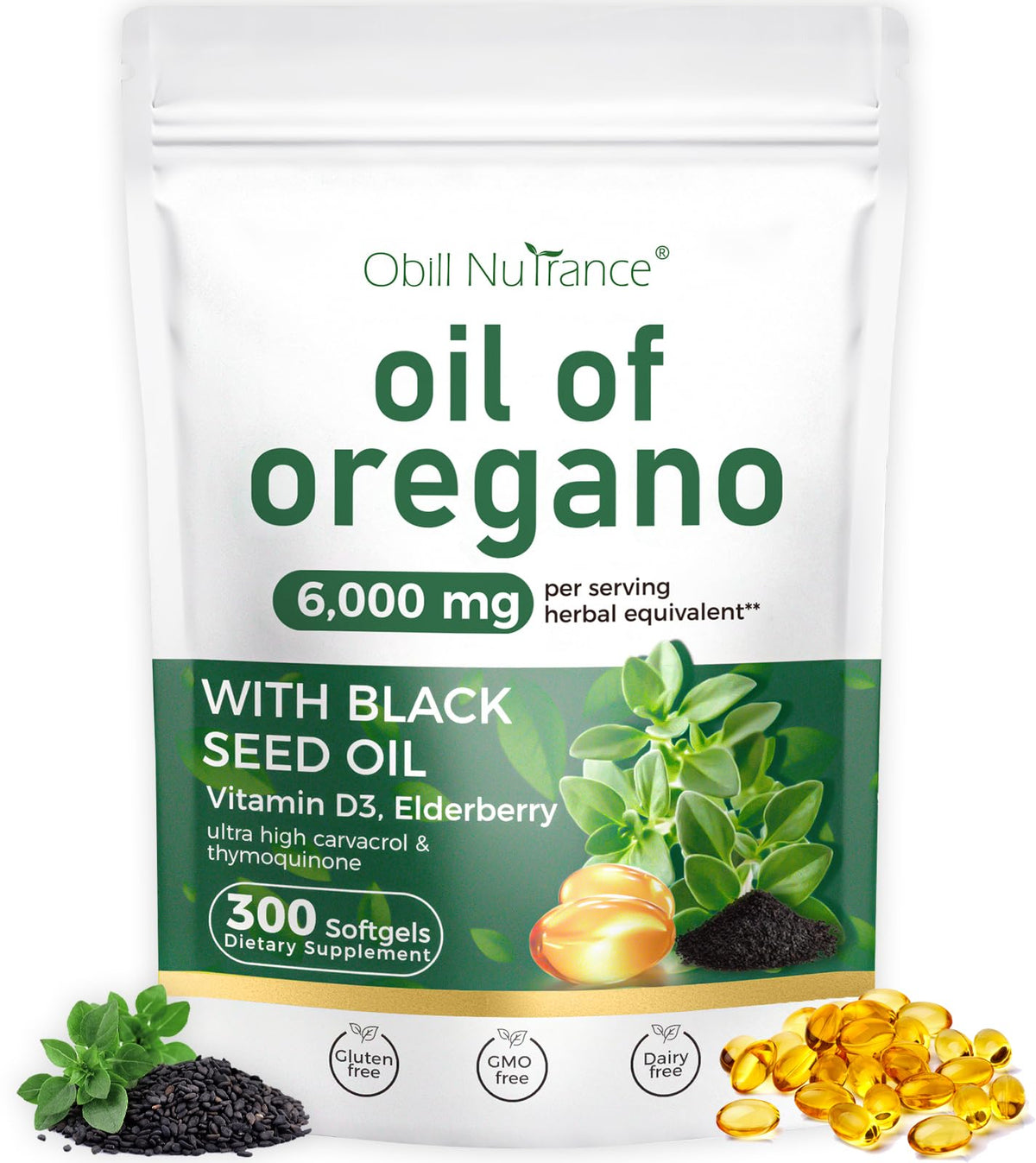 Obill NuTrance frontales del envase mostrando el diseño y duración de 150 días
