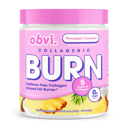 Obvi Collagenic Burn: polvo que se disuelve rápido en agua para empezar el día.