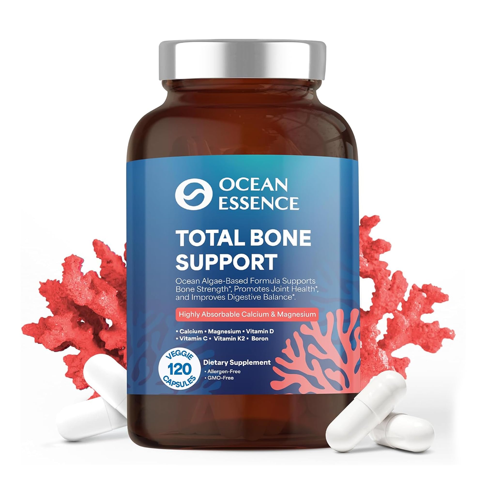 OCEAN ESSENCE envase frontal mostrando diseño y beneficio óseo