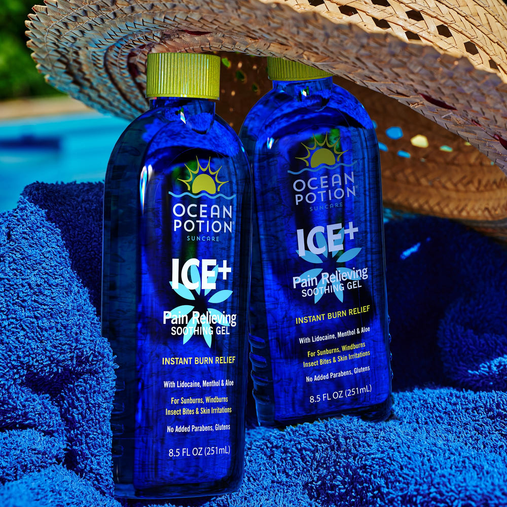 Ocean Potion gel en ambiente de playa para cuidado y recuperación tras sol