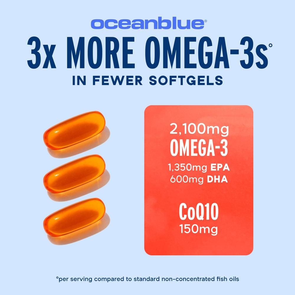 Oceanblue caja de 90 cápsulas rotulada, alta concentración y formato ahorro