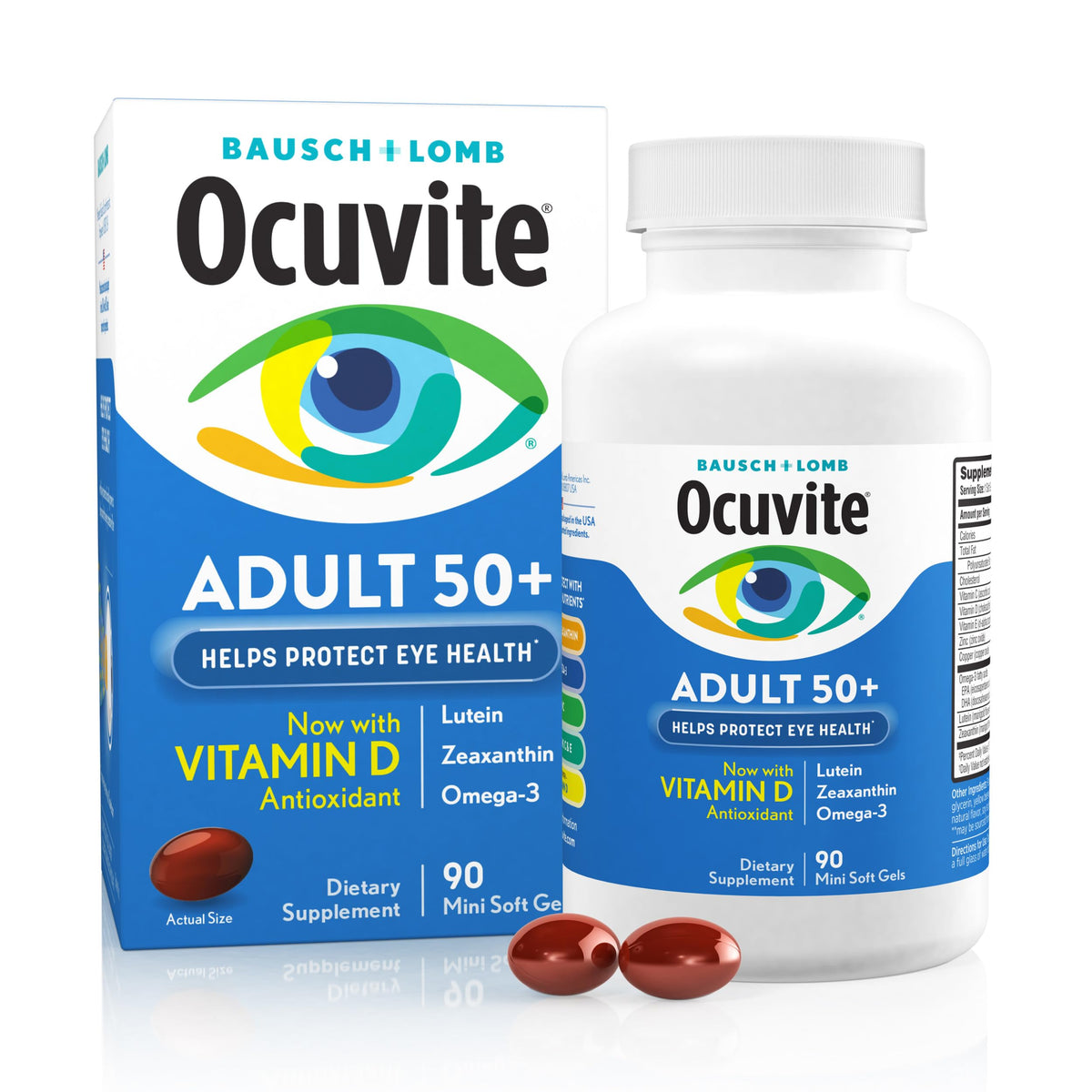 Ocuvite frasco delantero mostrando diseño y fácil identificación de marca