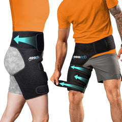 ODOFIT vista frontal del soporte de cadera mostrando su forma y cierre - sujeción estable