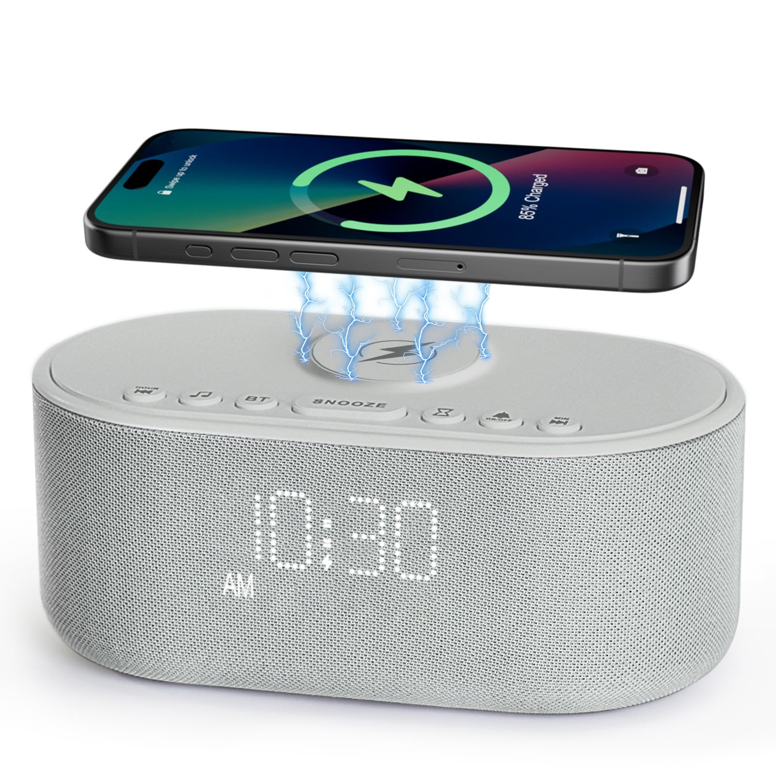 Odokee vista frontal del reloj despertador con diseño minimalista y control fácil
