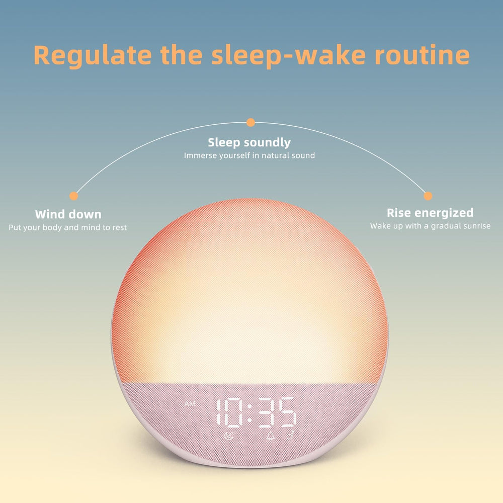 Odokee simulación de amanecer en uso para un despertar natural