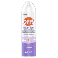 OFF! Clean Feel aerosol frontal con diseño claro y práctico, ideal para exteriores