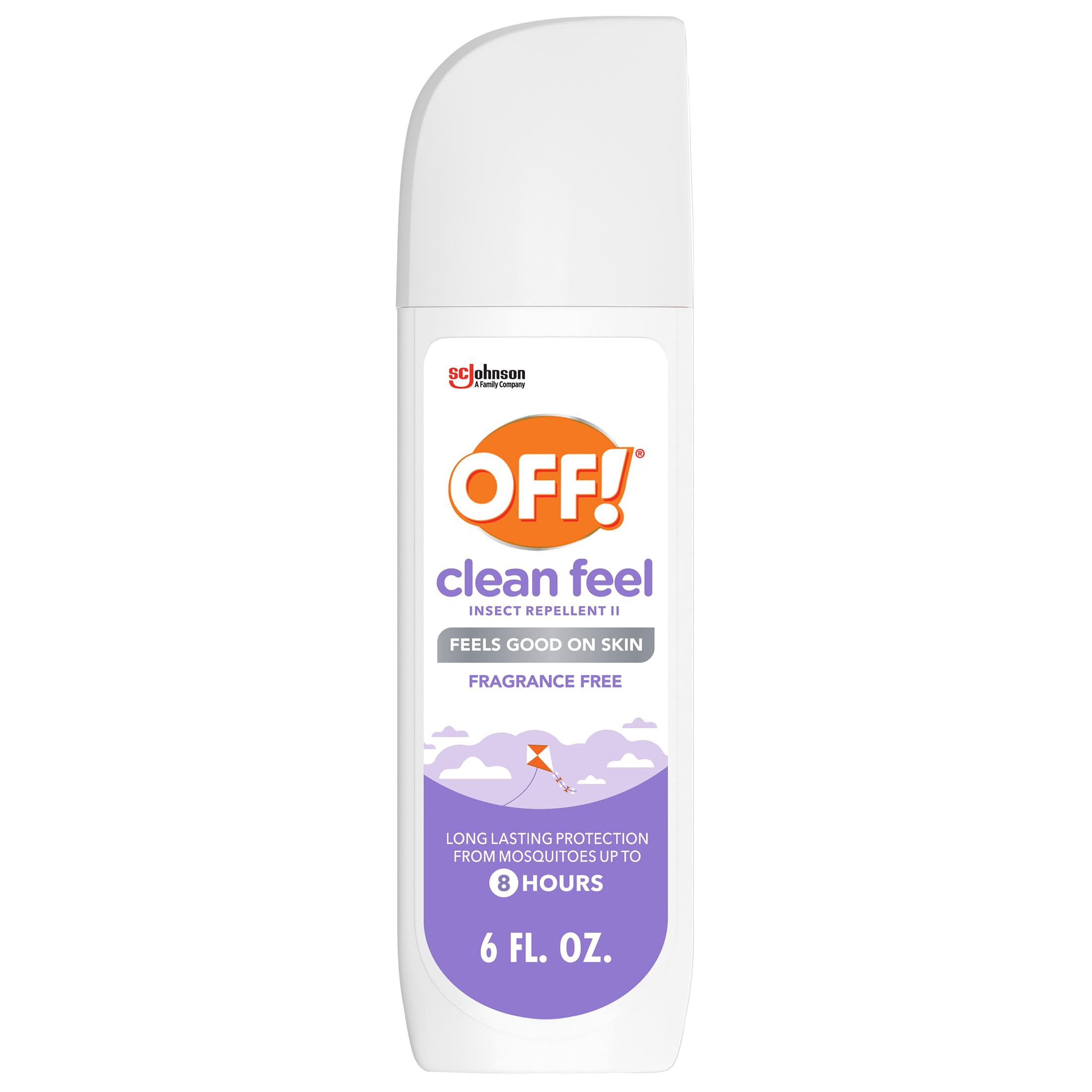 OFF! Clean Feel vista frontal del envase que muestra el formato portátil y protección