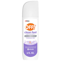 OFF! Clean Feel vista frontal del envase que muestra el formato portátil y protección