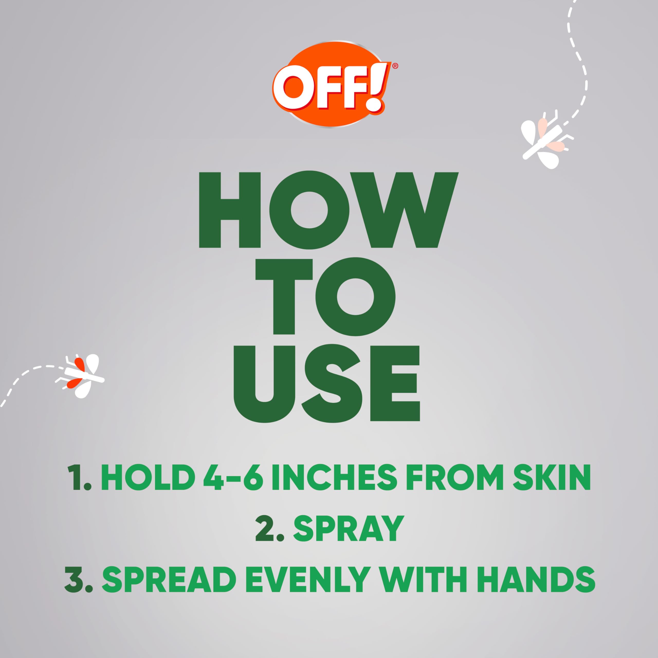 OFF! Deep Woods etiqueta con instrucciones para seguridad y reaplicación