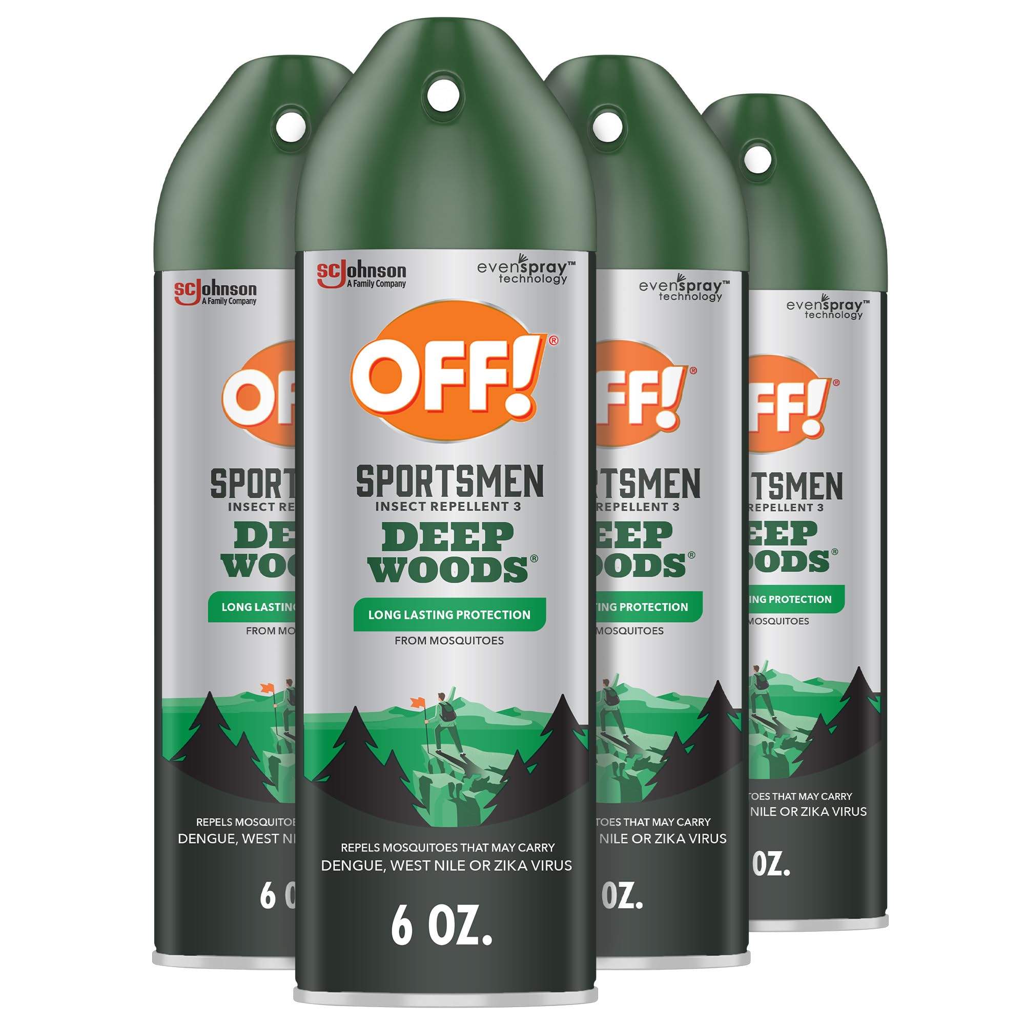 OFF! Deep Woods pack de 4 latas vista frontal, protección confiable