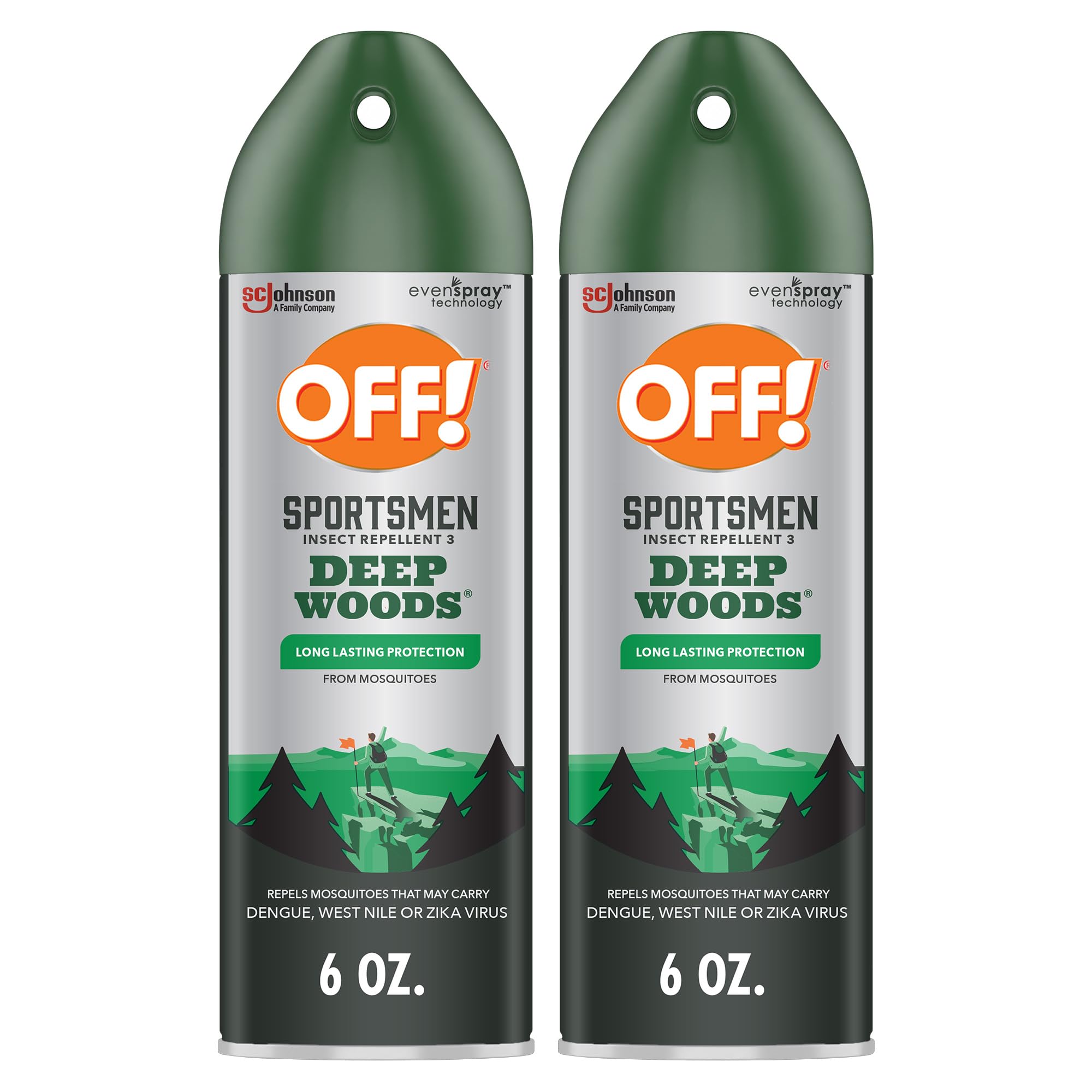OFF! Deep Woods Sportsmen vista frontal del envase muestra tamaño portátil
