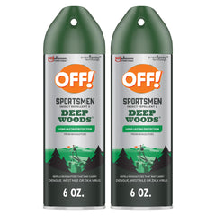 OFF! Deep Woods Sportsmen vista frontal del envase muestra tamaño portátil