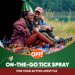 OFF! spray sobre una mesa de camping mostrando uso real