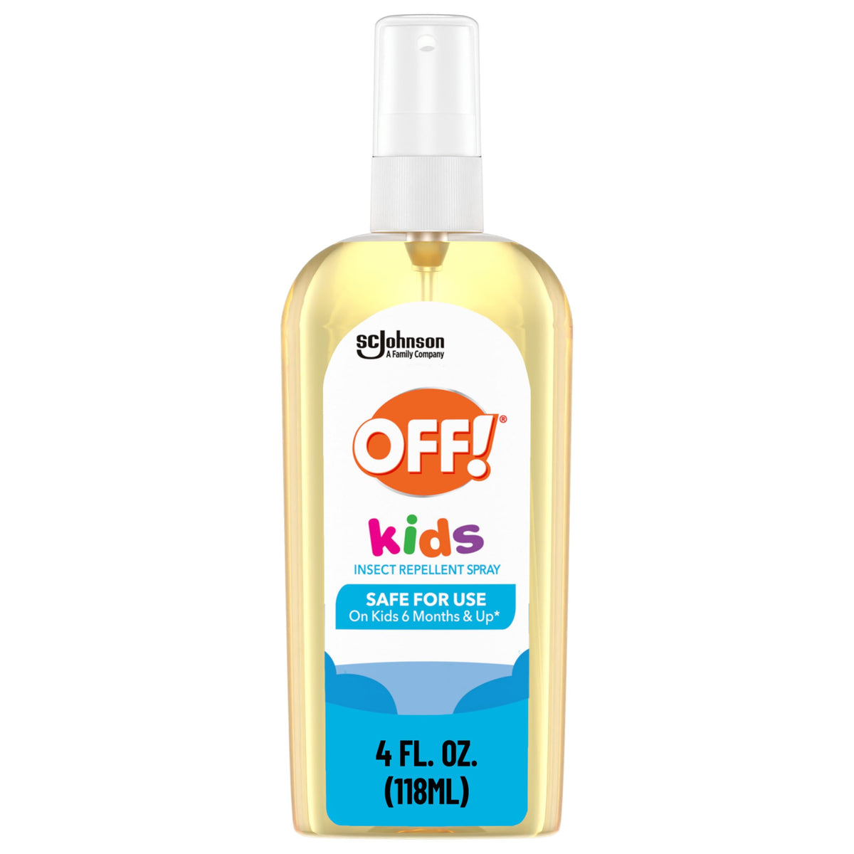 OFF! envase frontal 4 oz mostrando etiqueta clara y protección para niños