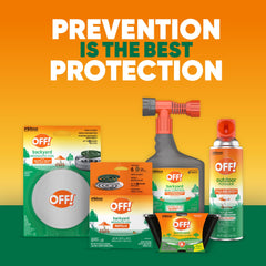 OFF! vela citronela porción consumida mostrando duración y uso continuo