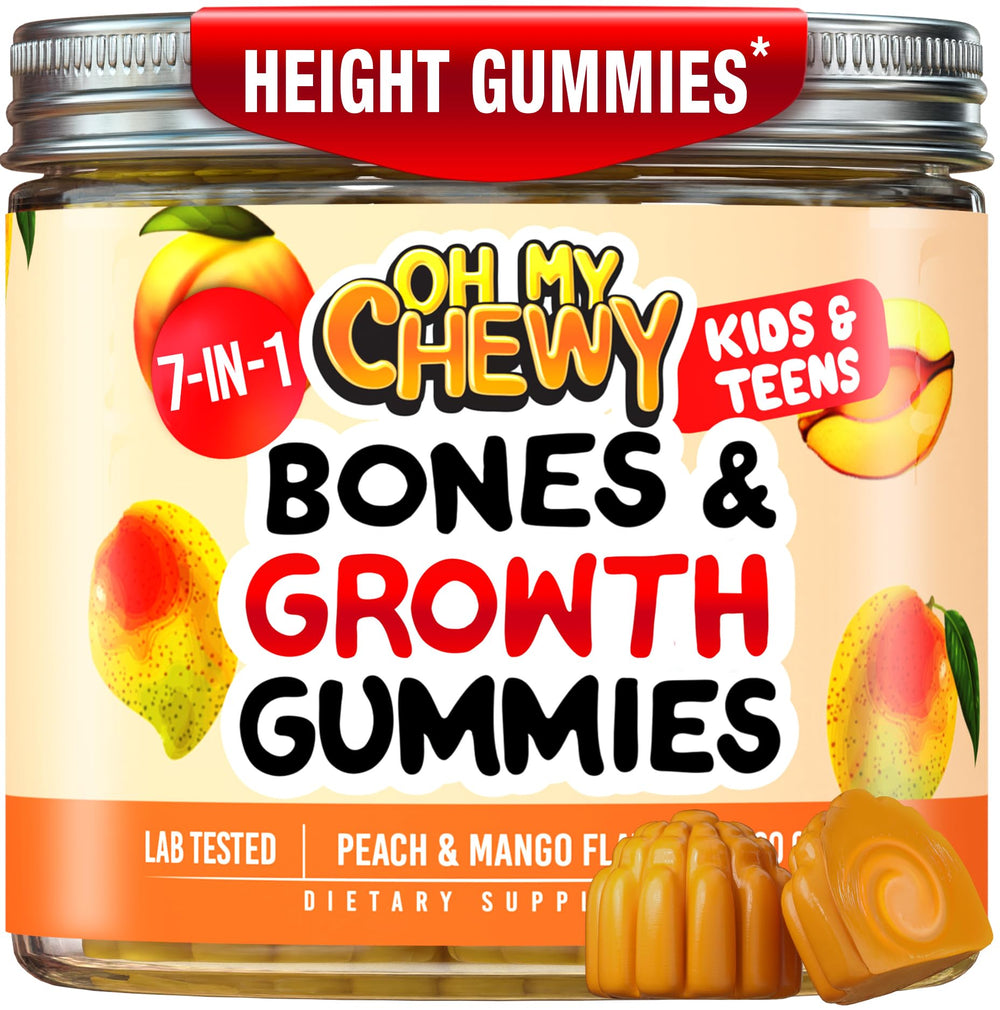 OH MY CHEWY envase frontal mostrando 60 gomitas y beneficios claros