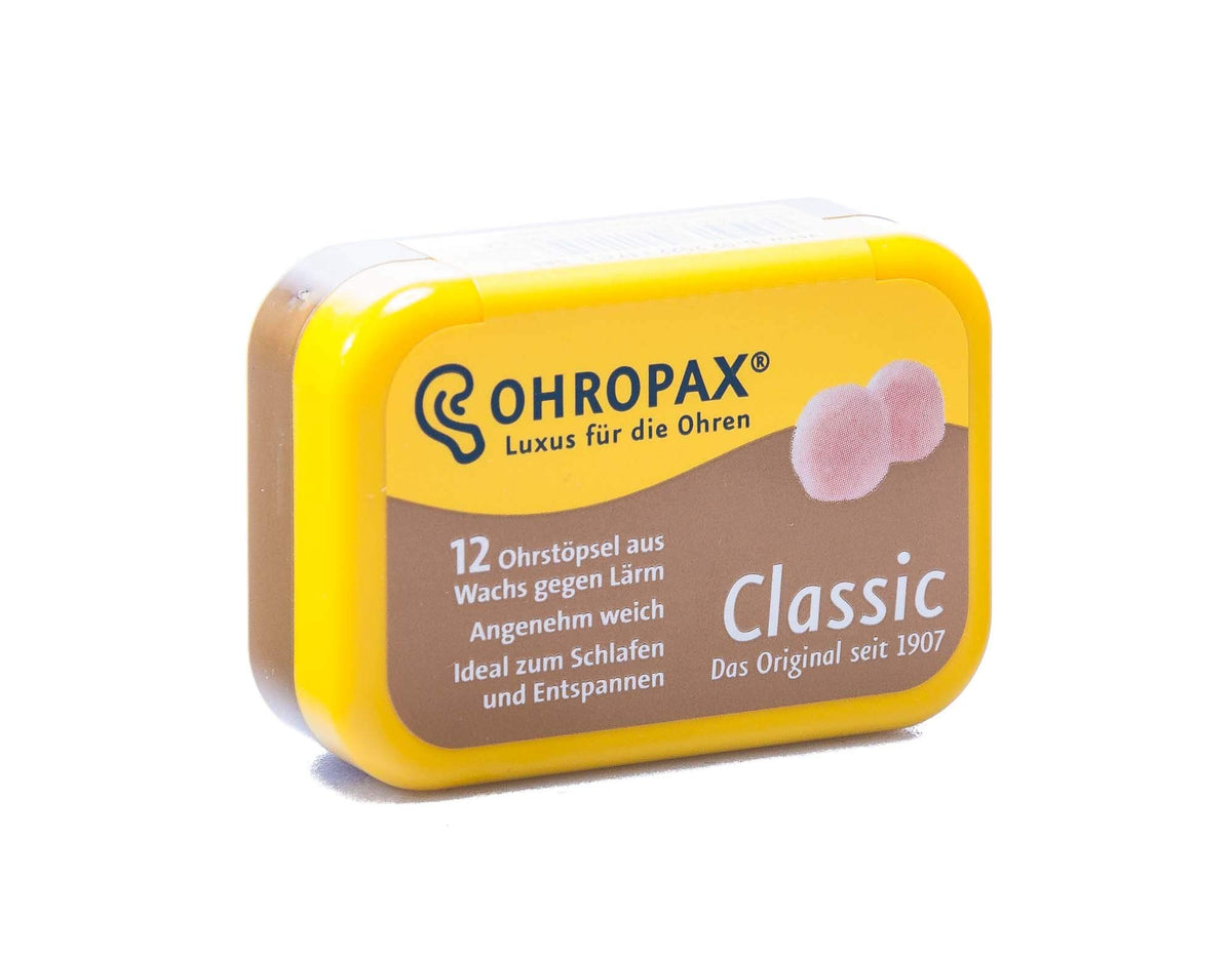 ohropax envase frontal pack de 12, protección cómoda contra ruido