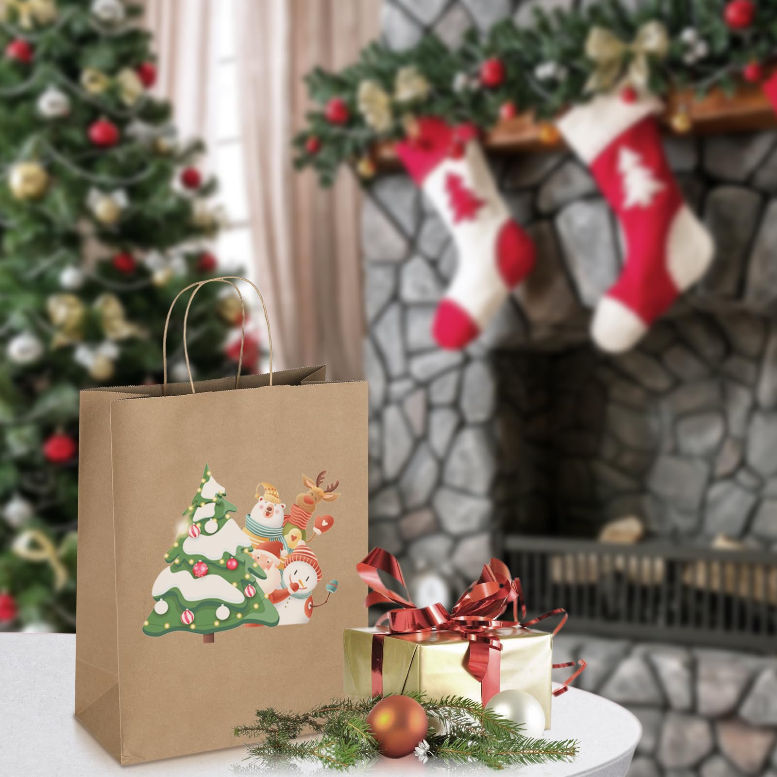 Oikss bolsa decorada con sello y cinta ideal para personalizar regalos