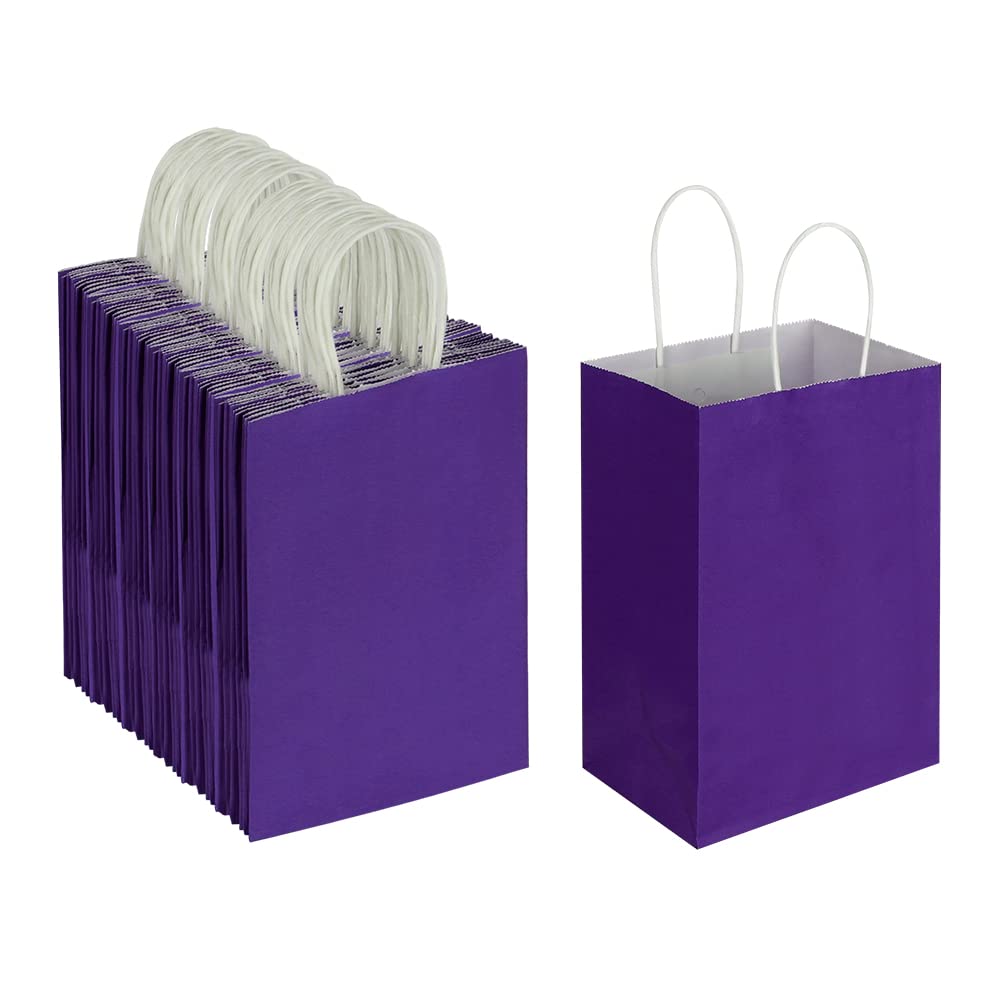 Oikss vista frontal de bolsa kraft morada, aspecto presentable y resistente