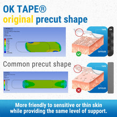 OK TAPE rollo junto a regla para comparar tamaño y medición