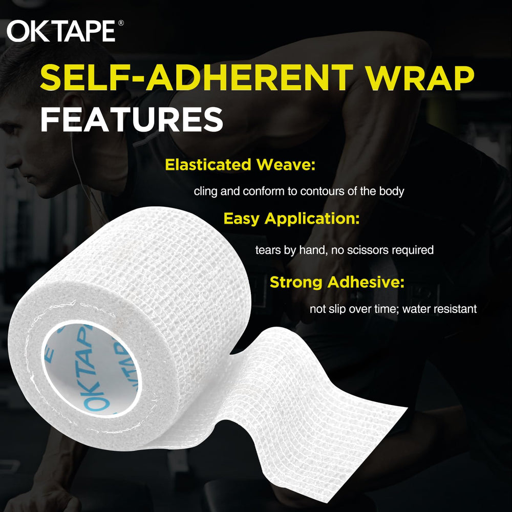 OK TAPE rollo junto a regla para comparar tamaño y portabilidad
